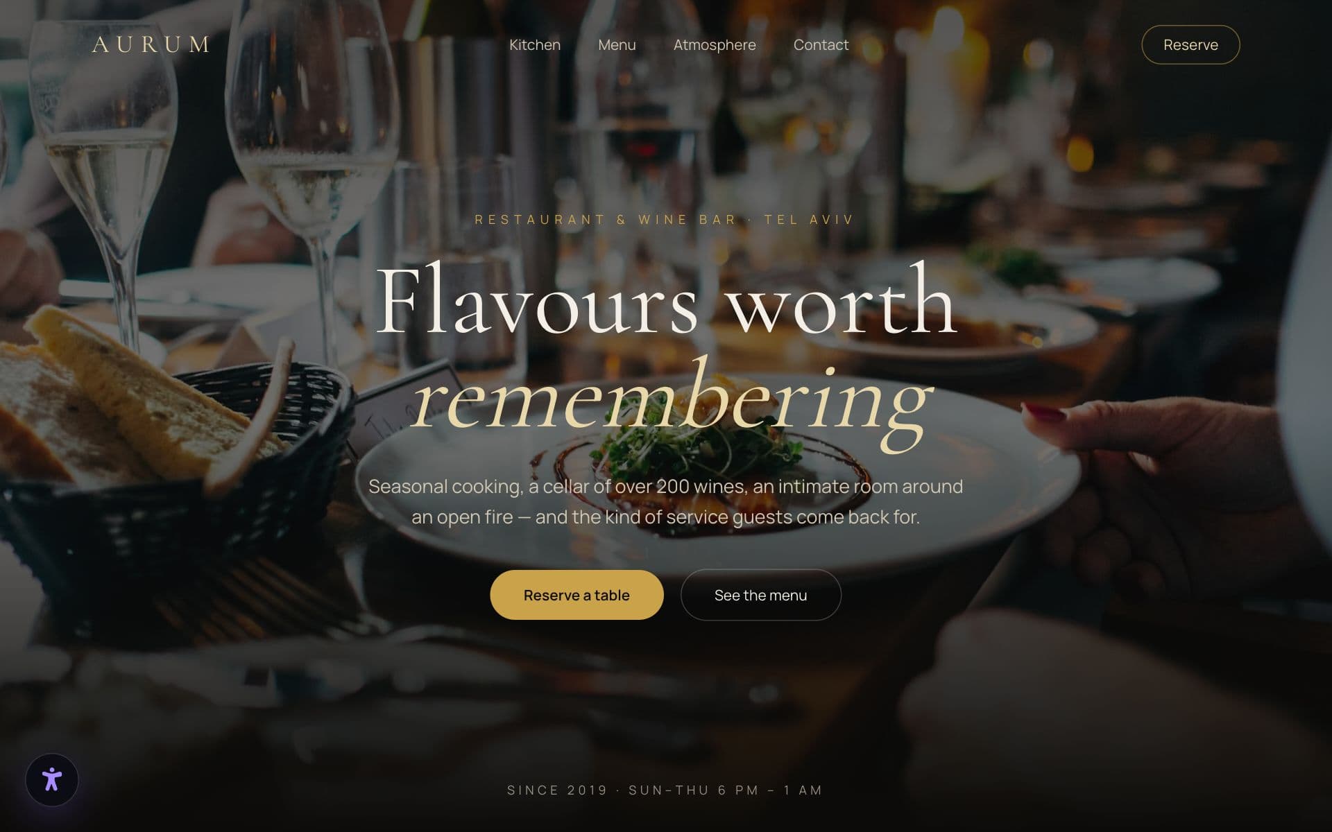 Project website AURUM — Restaurant & wine bar