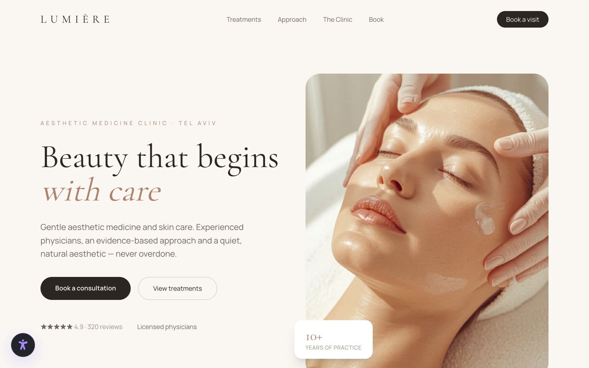 Project website LUMIÈRE — Aesthetic medicine